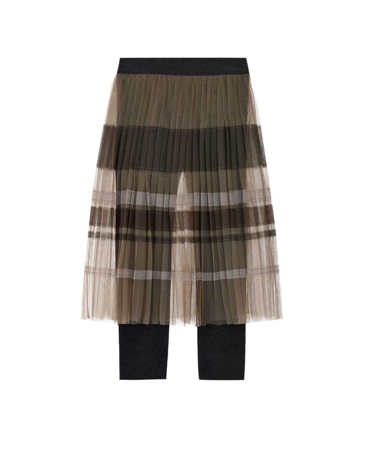 Коричневая юбка с леггинсами Brunello Cucinelli детская, размер 152, цвет мультиколор - фото 1