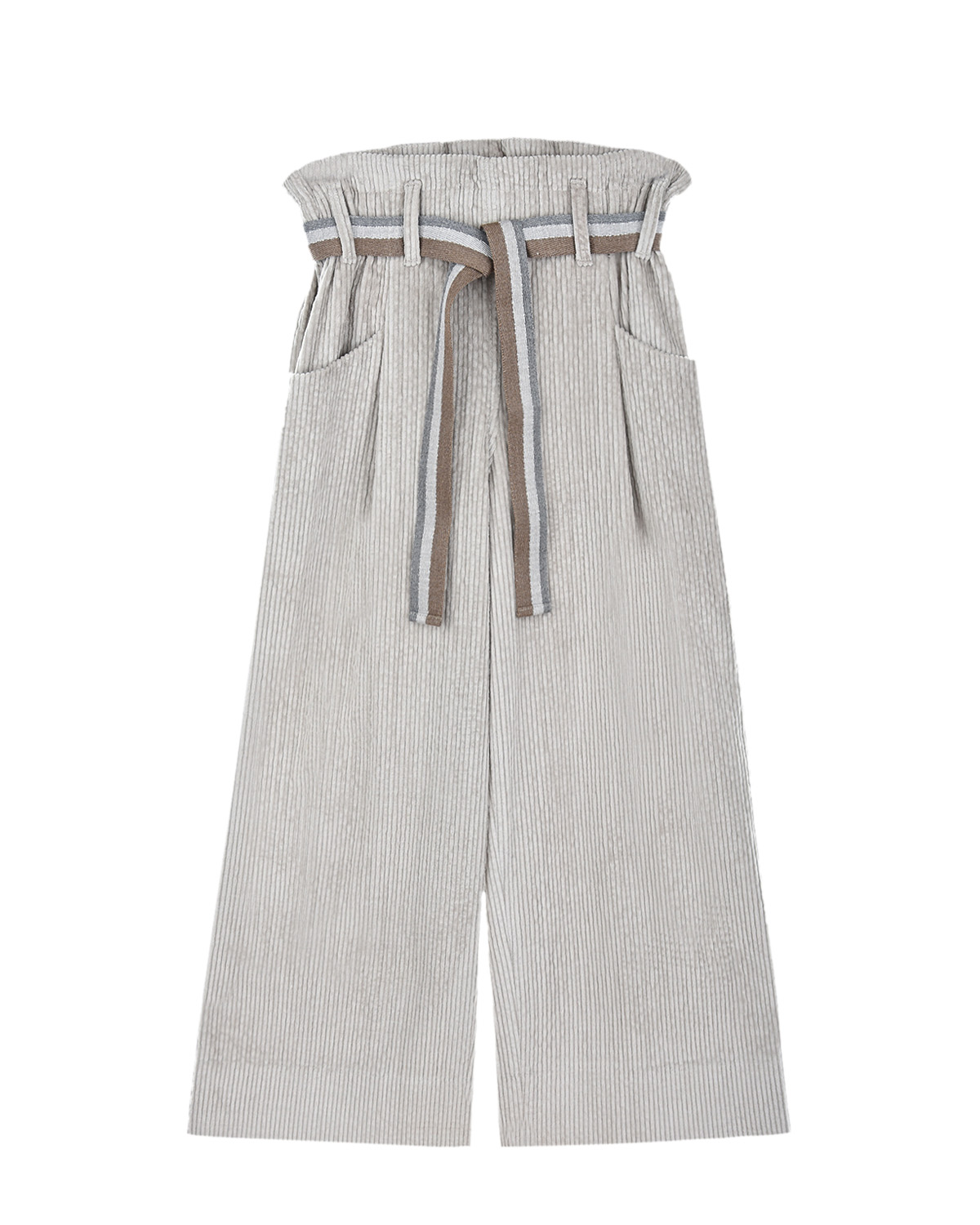 Широкие брюки из вельвета Brunello Cucinelli детские, размер 152, цвет бежевый - фото 1