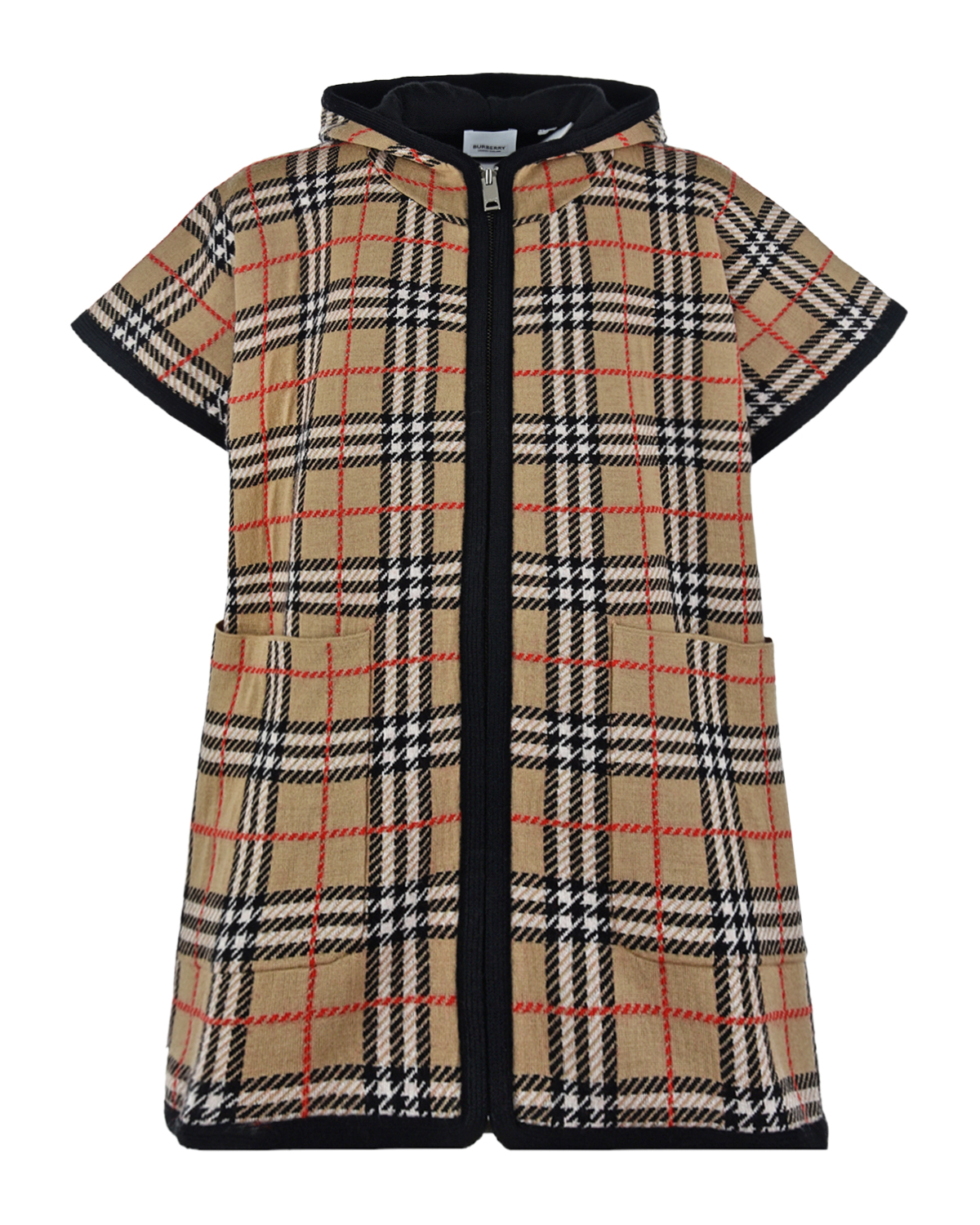 Шерстяное пончо на молнии Burberry детское