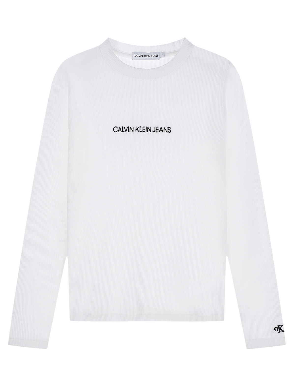 Белая толстовка с вышитым логотипом Calvin Klein детская, размер 140, цвет белый - фото 1