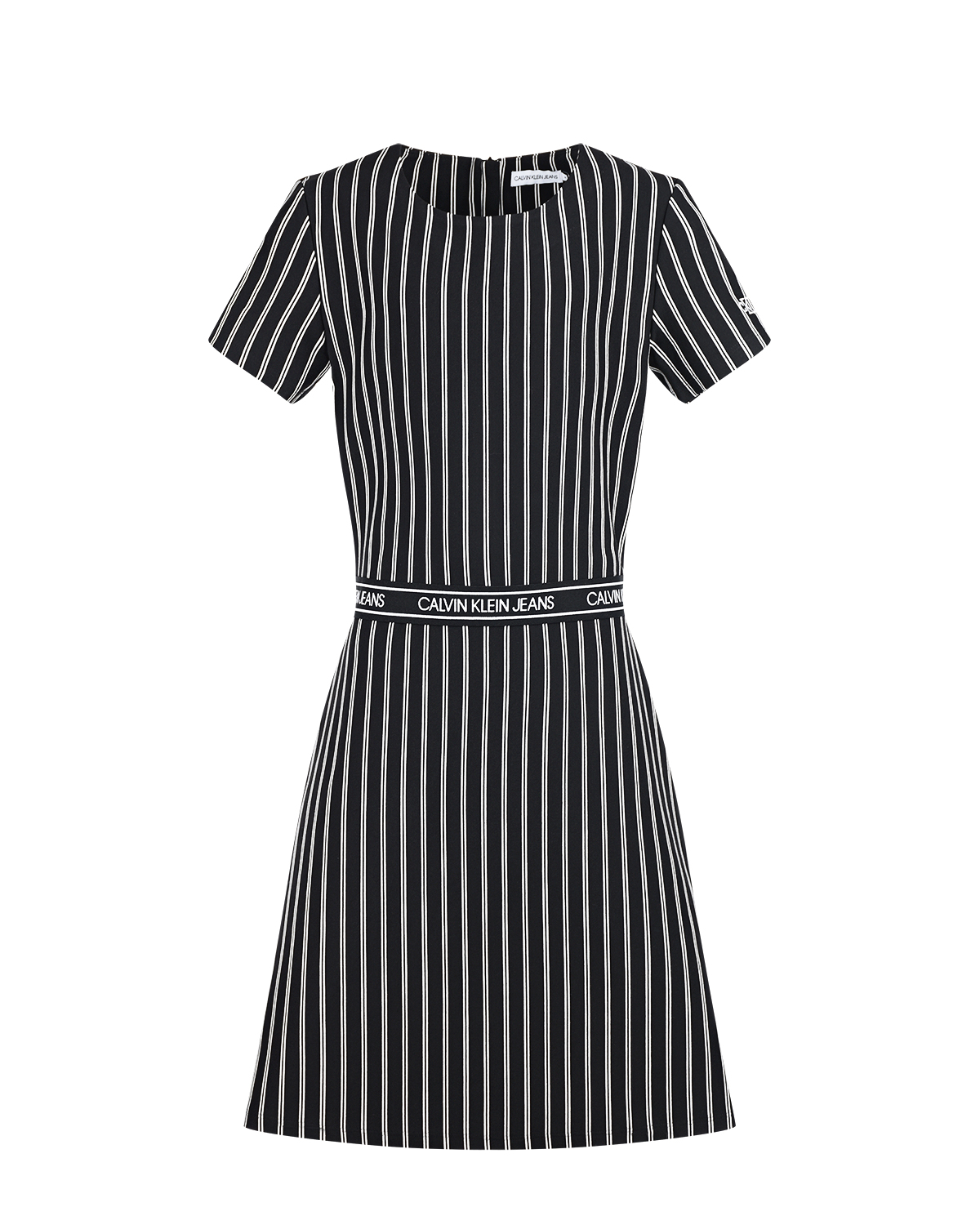 Черное платье в белую полоску Calvin Klein детское, размер 152, цвет нет цвета - фото 1