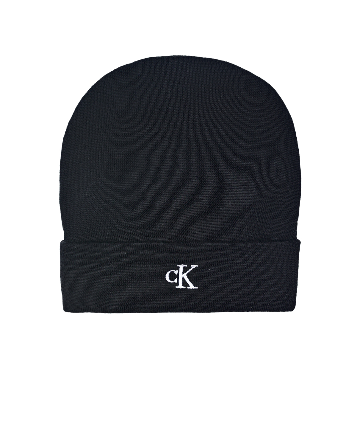 Черная шапка с вышитым логотипом Calvin Klein детская