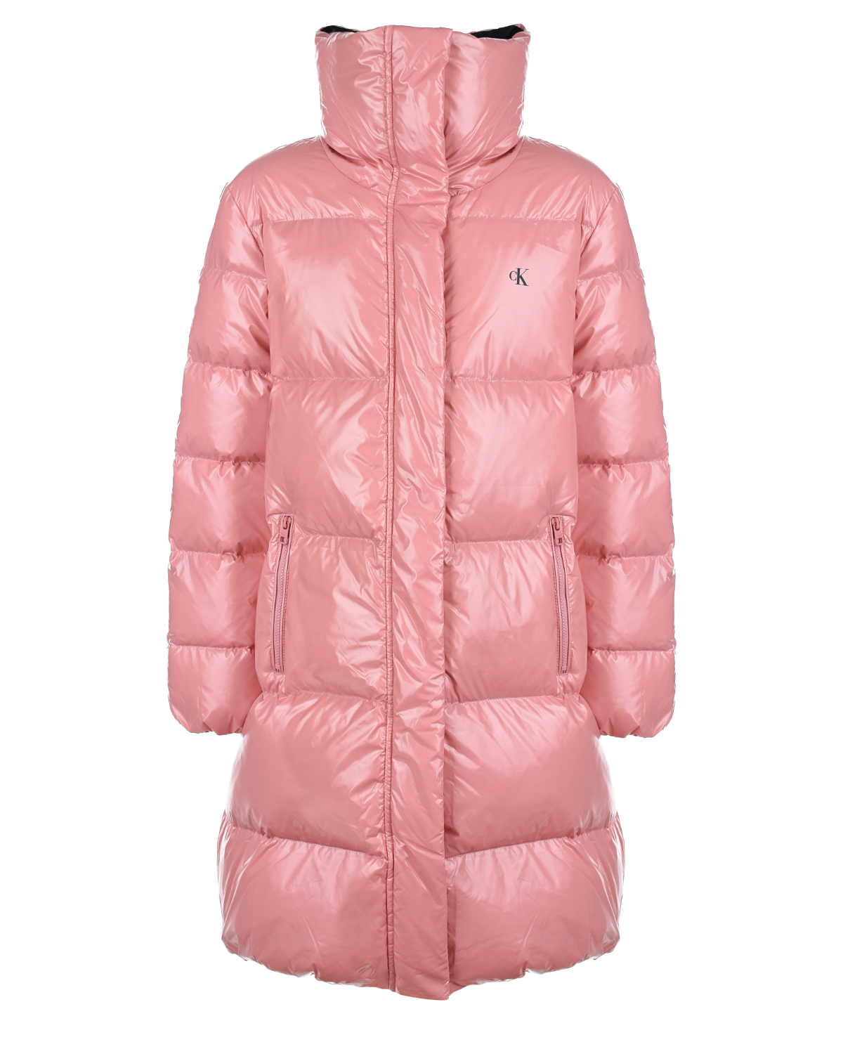Розовое пальто-пуховик Calvin Klein детское, размер 176, цвет розовый - фото 1