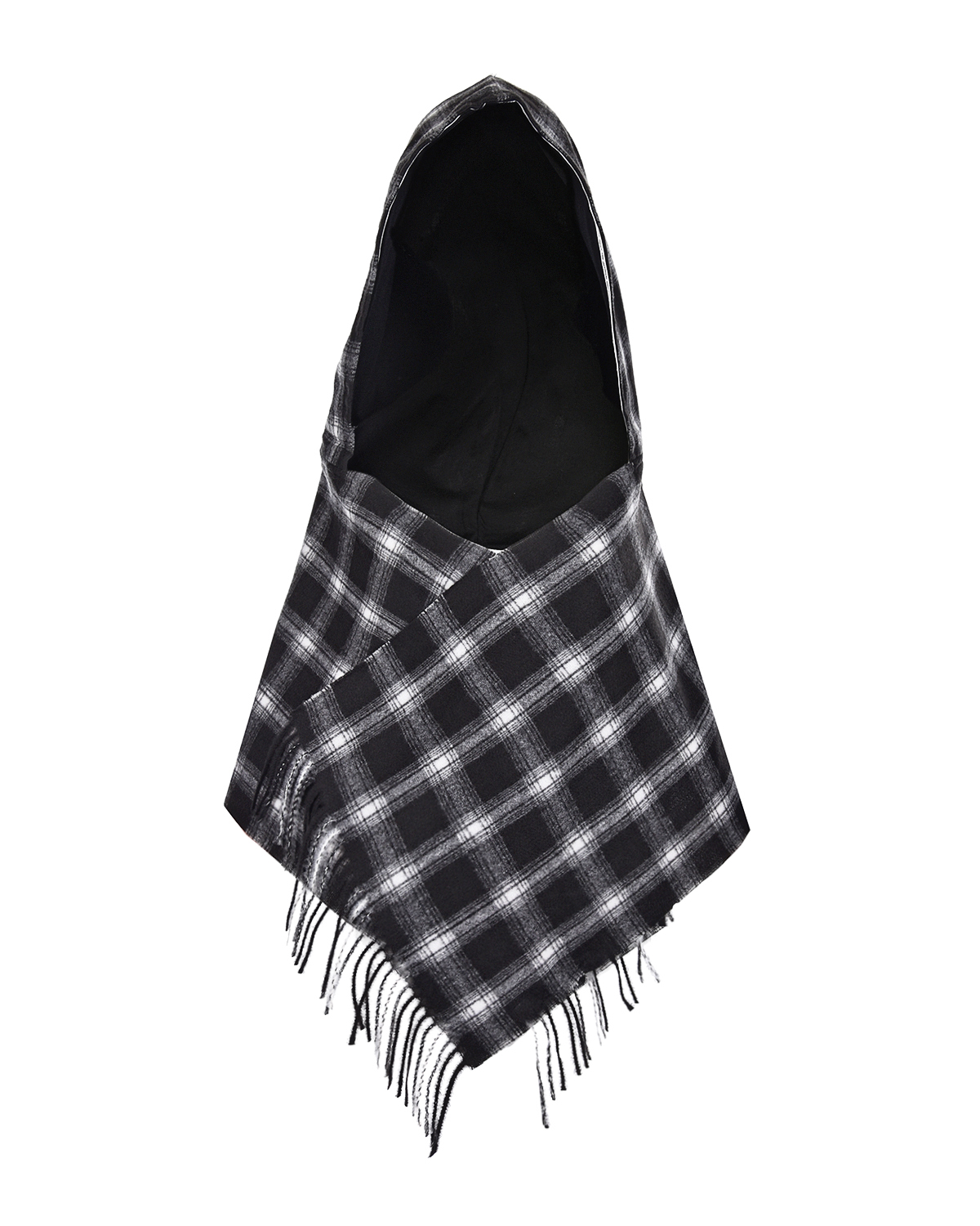 Клетчатое пончо с капюшоном DKNY детское