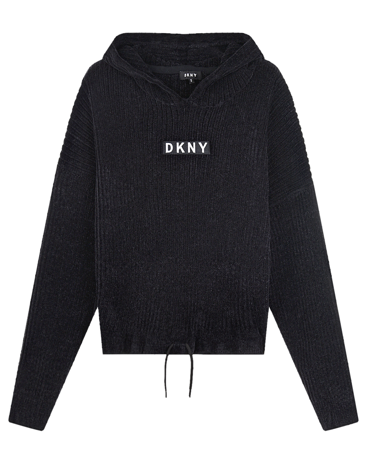 Черный свитер с капюшоном DKNY детский