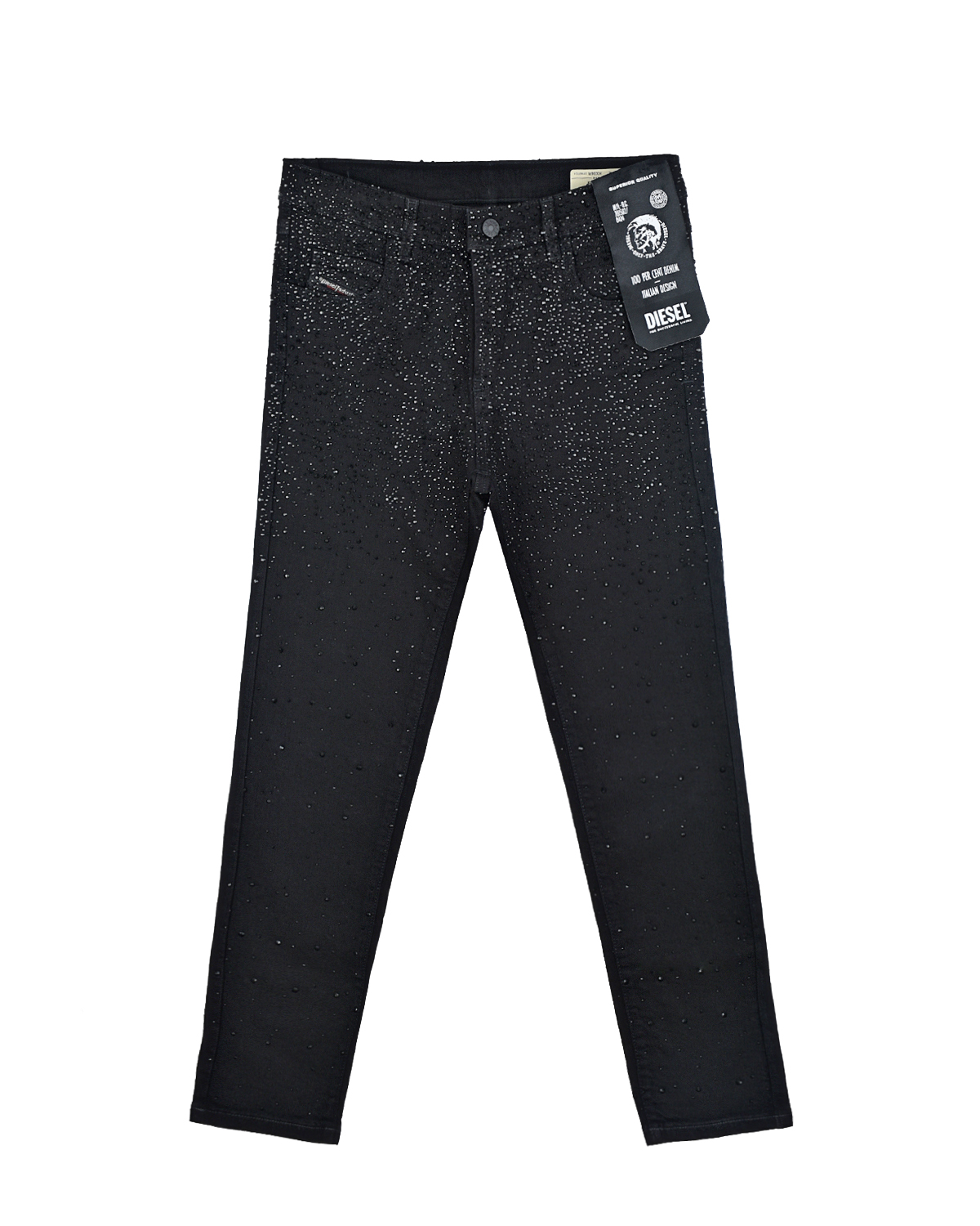 Черные джинсы со стразами Diesel детские, размер 176, цвет черный - фото 1