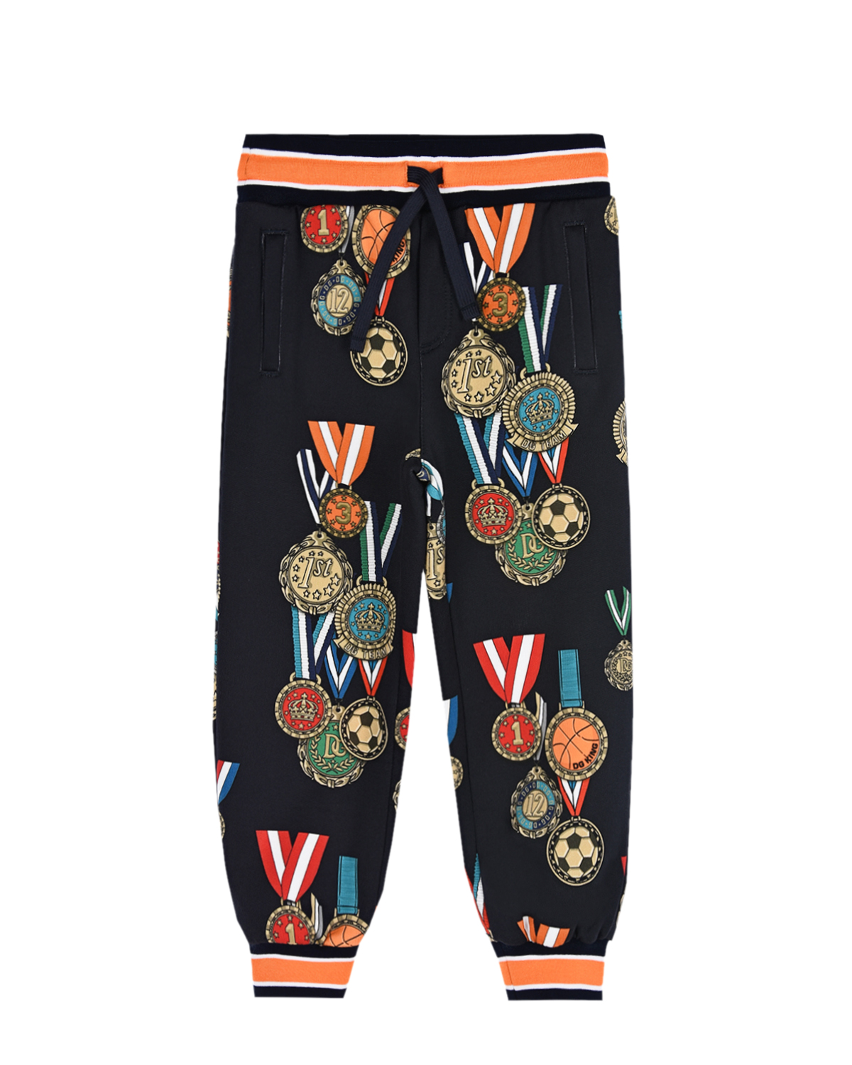 Спортивные брюки с принтом "Медали" Dolce&Gabbana детские, размер 98, цвет мультиколор - фото 1