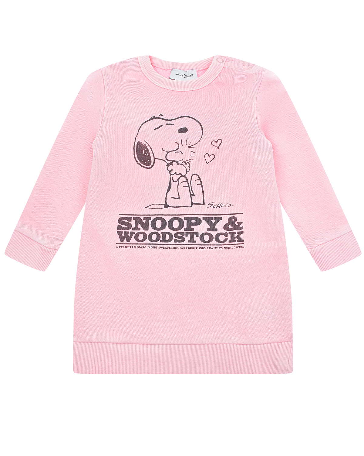 Розовое платье с принтом "Snoopy&Woodstock" Little Marc Jacobs детское, размер 86, цвет розовый - фото 1