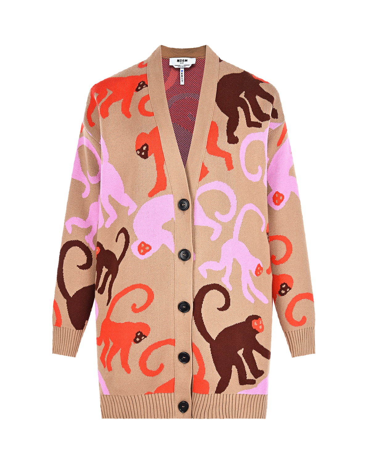 

Бежевый кардиган с декором "обезьяны" MSGM