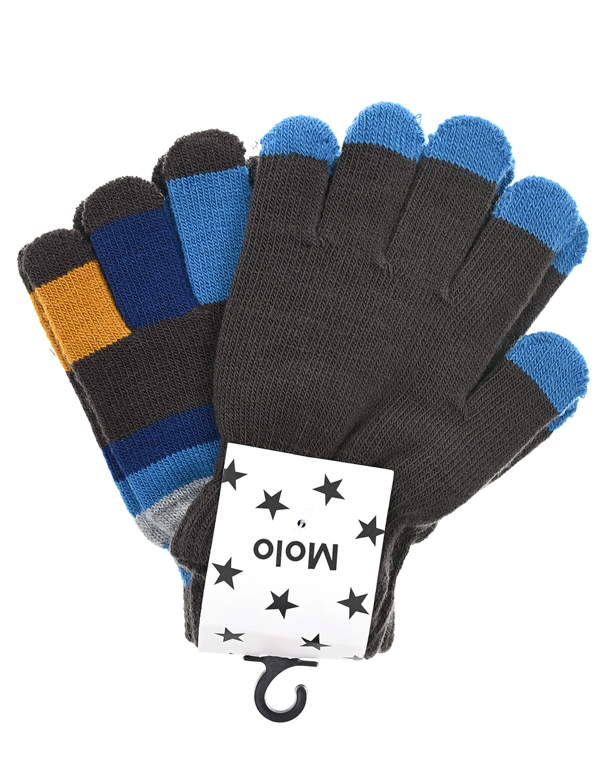 Комплект из двух пар перчаток Keio Brown Darkness Molo детский, размер 140, цвет серый - фото 1