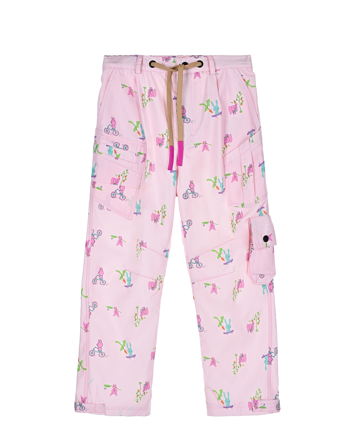 Розовые брюки с карманами карго Natasha Zinko детские, размер 116, цвет розовый - фото 1