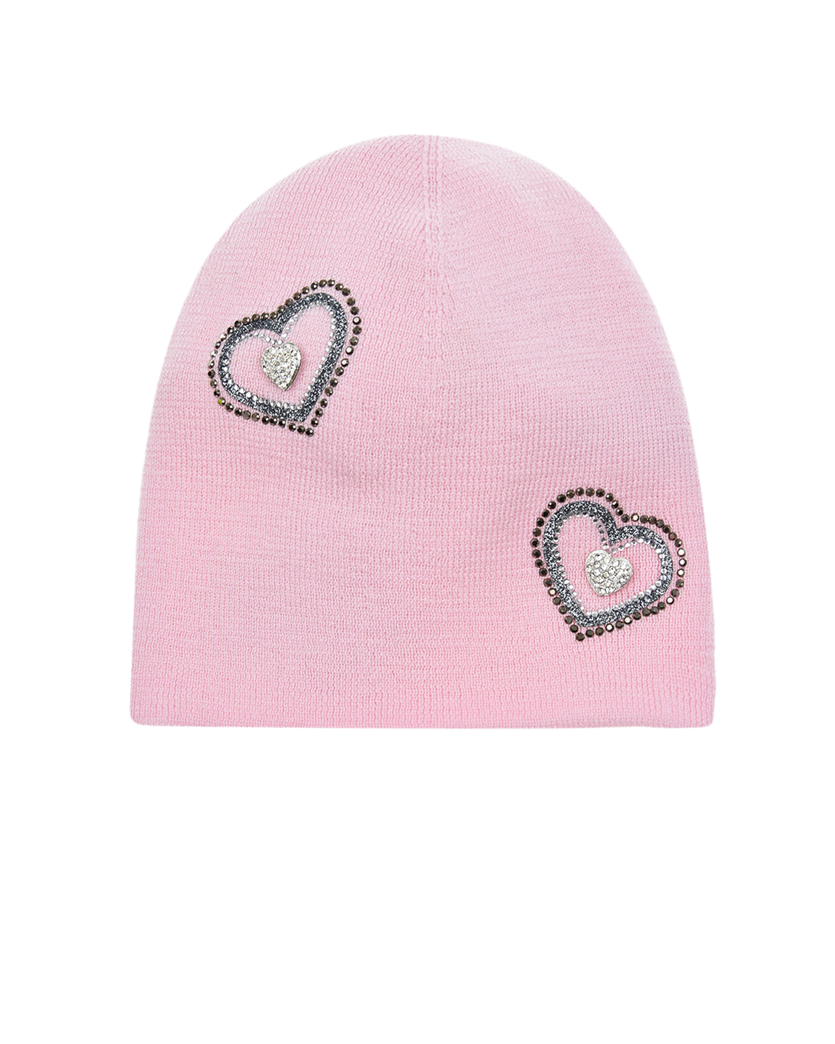 Розовая шапка с сердечками Regina детская, размер 53, цвет розовый - фото 1