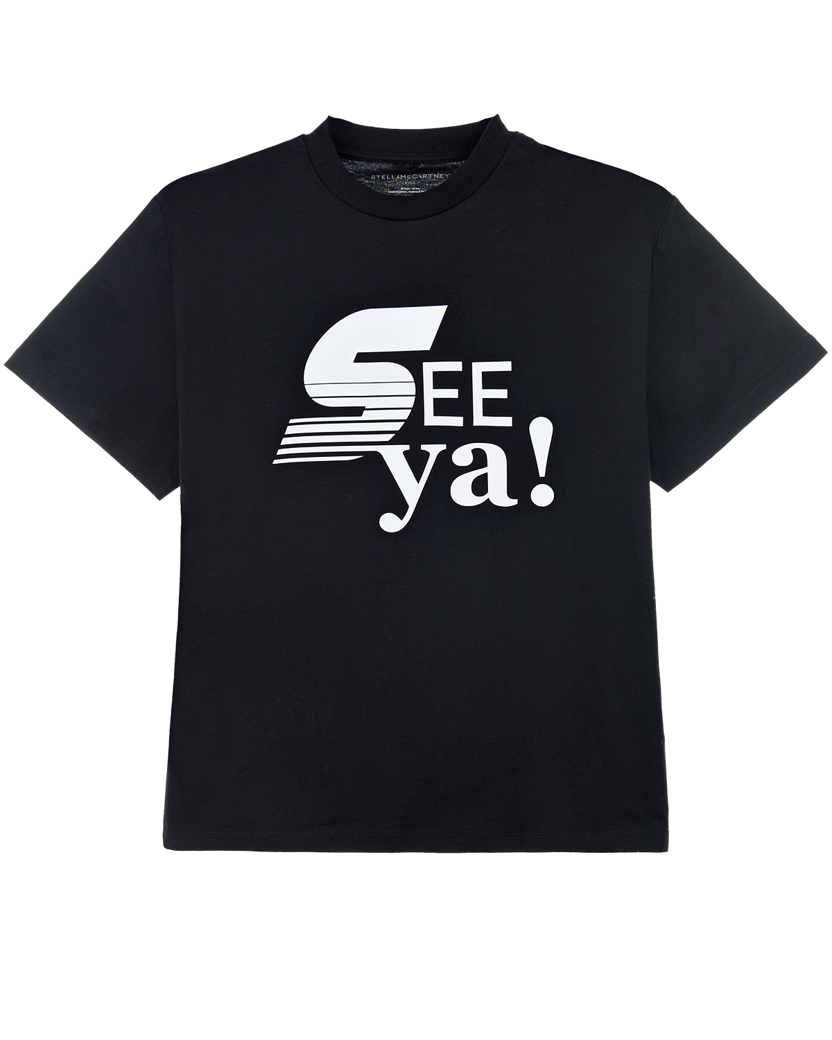 Купить Черная футболка с принтом See ya! Stella McCartney детская, Черный, 100%хлопок, 92%хлопок+8%эластан