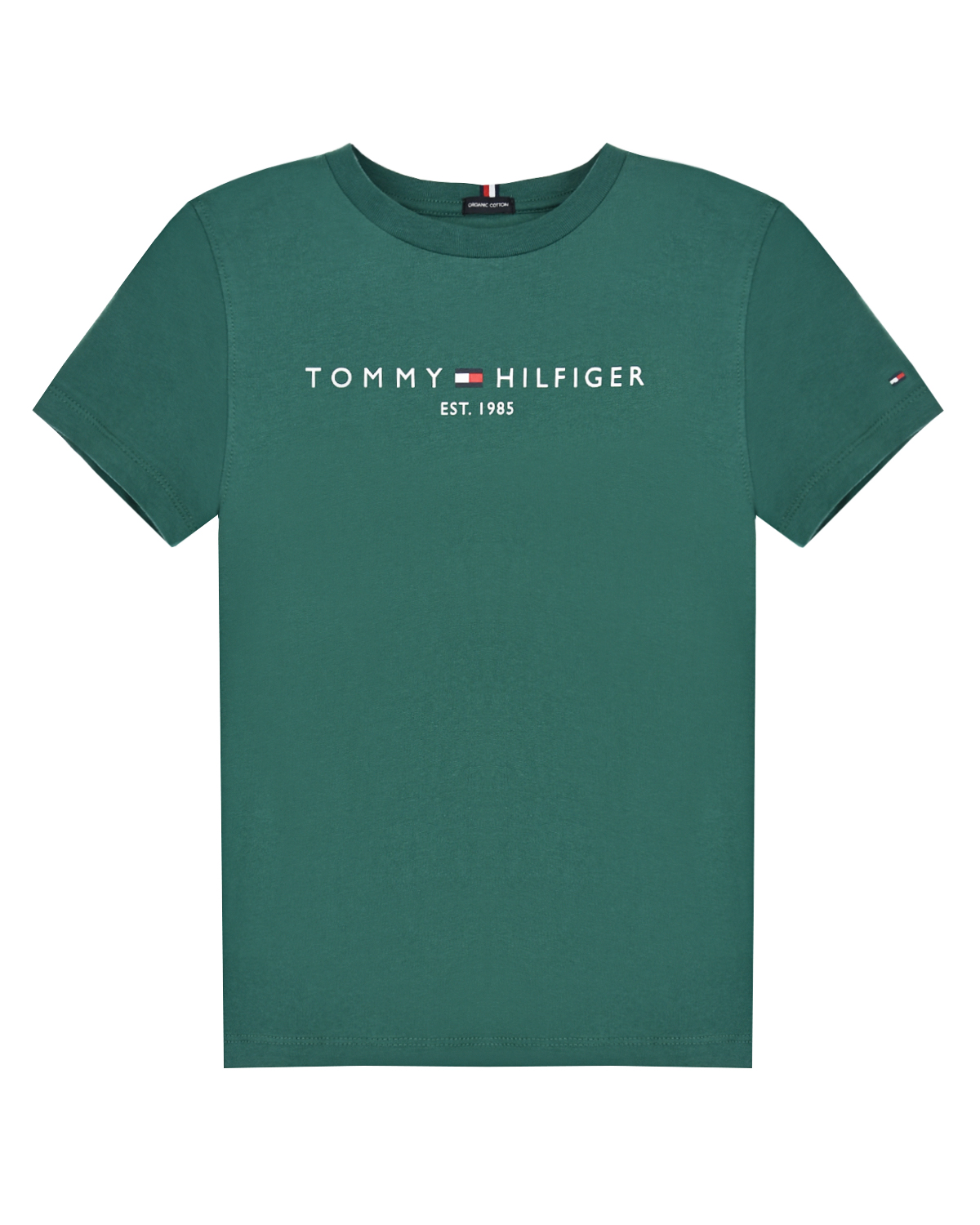 Зеленая футболка с логотипом Tommy Hilfiger детская, размер 116, цвет зеленый - фото 1