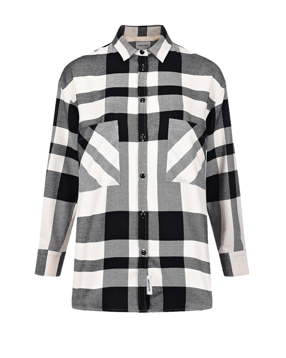 Рубашка в черно-белую клетку Woolrich, размер 42, цвет черный - фото 1