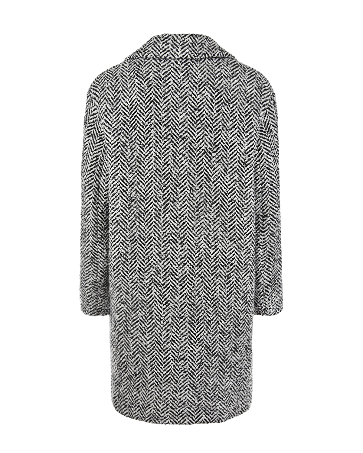 Серое пальто в "елочку" Ermanno Scervino детское, размер 140, цвет серый - фото 3