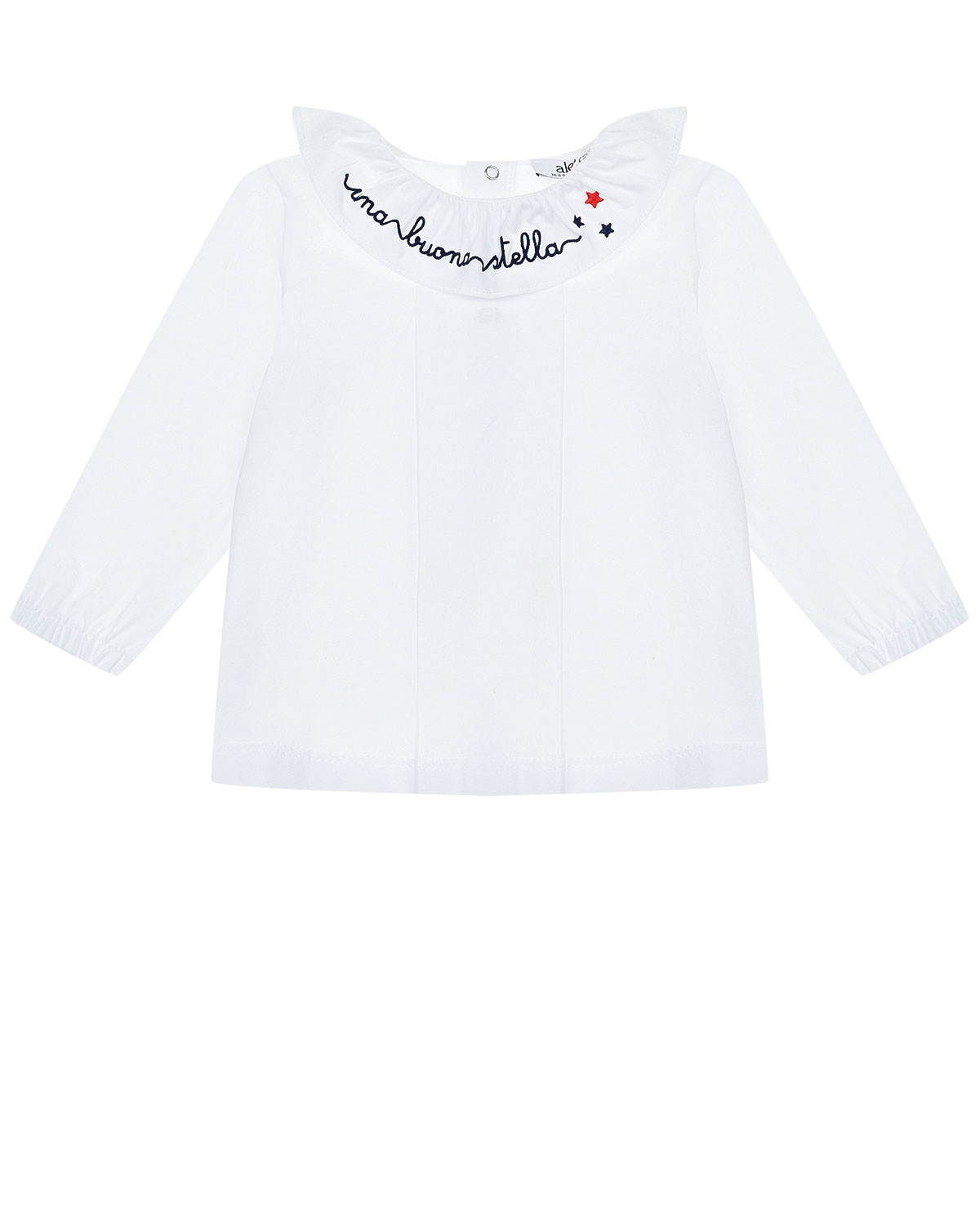 

Белая блуза с надписью на воротнике Aletta детская, Белый, Белая блуза с надписью на воротнике Aletta детская