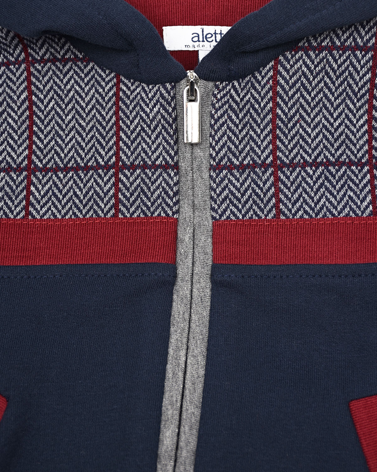 Серая спортивная куртка в клетку Aletta детская, размер 74, цвет мультиколор - фото 3