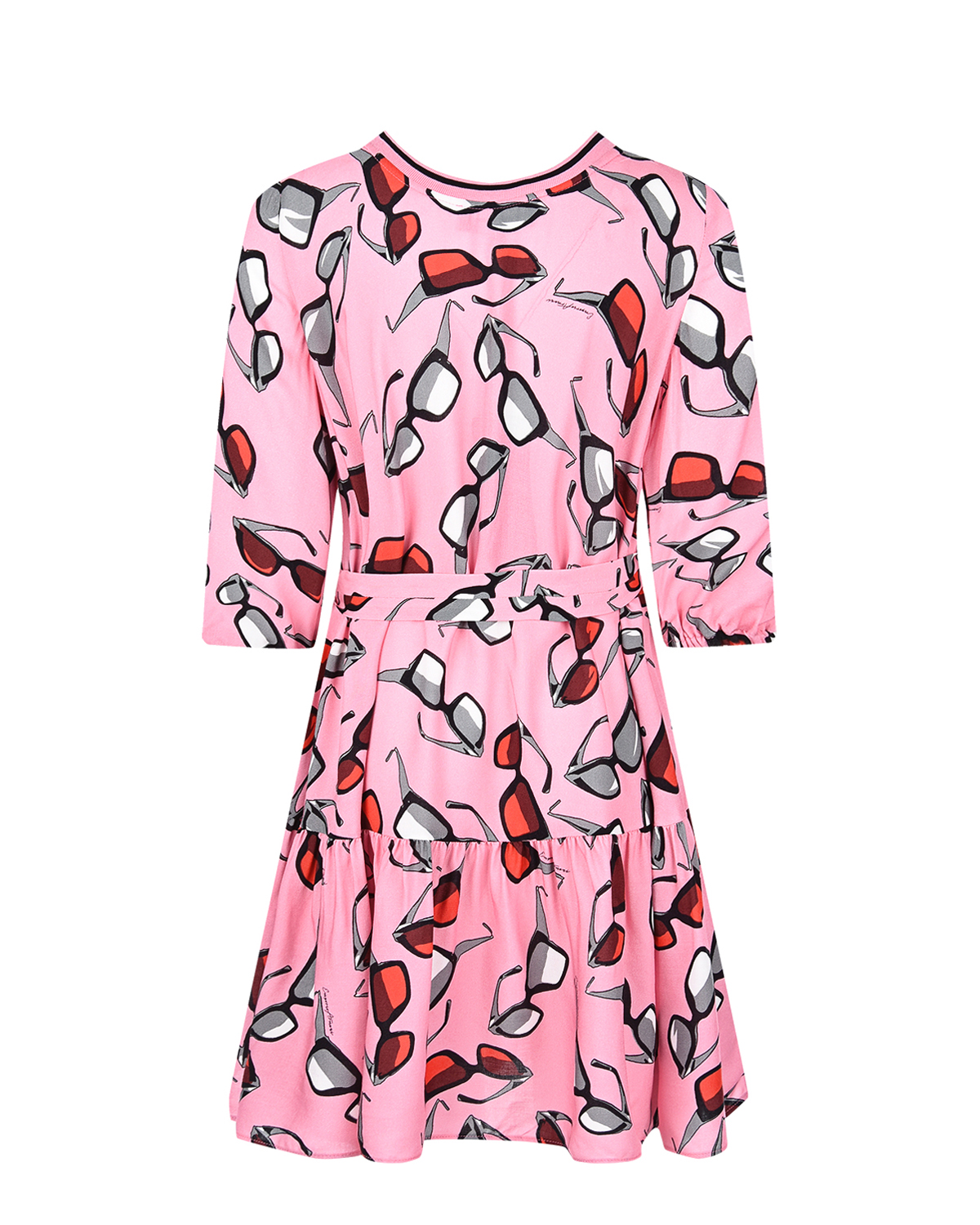 Розовое платье с принтом "Очки" Emporio Armani детское, размер 116, цвет розовый - фото 2