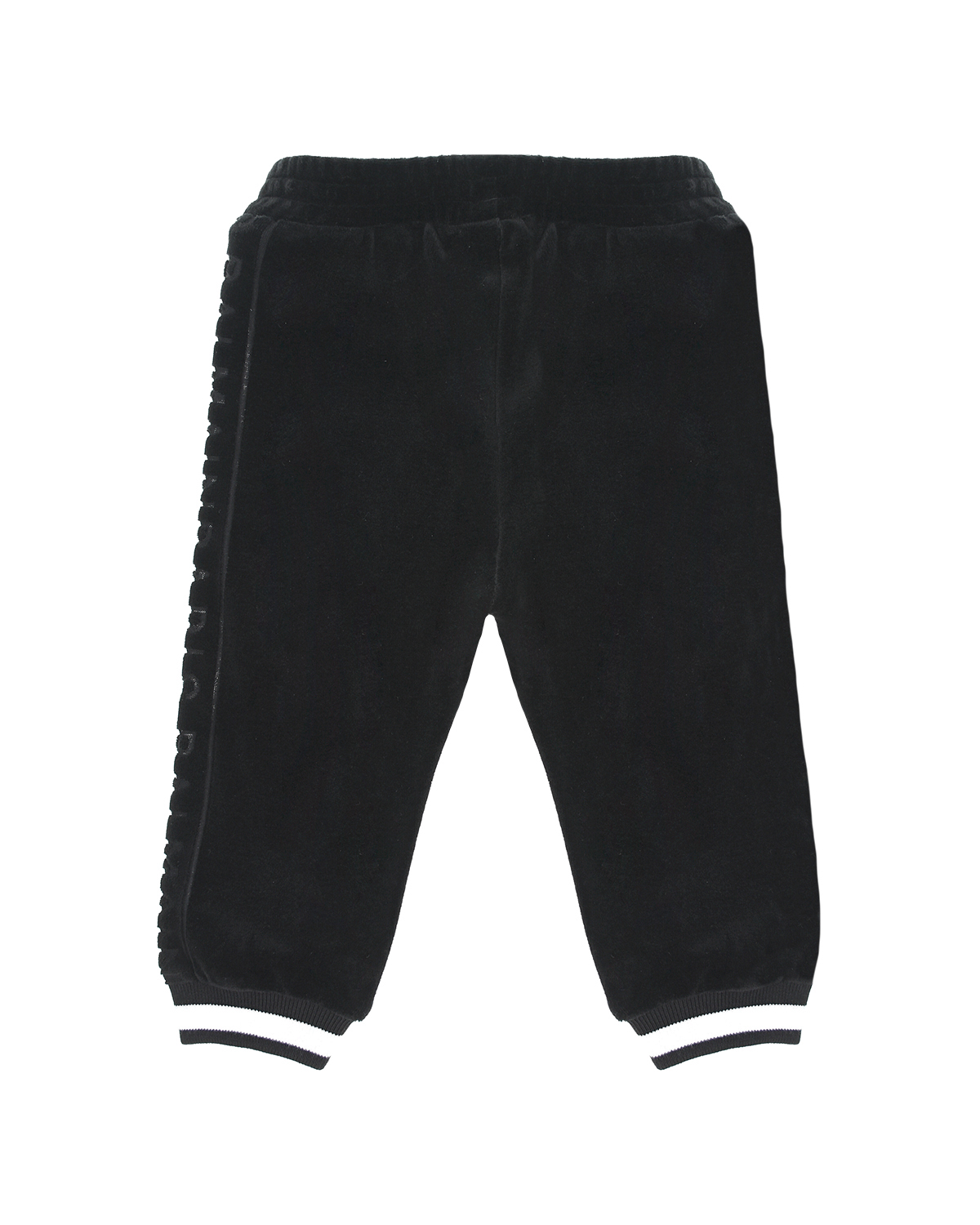 Спортивные брюки с контрастными полосками на манжетах Balmain детские, размер 68, цвет черный - фото 2