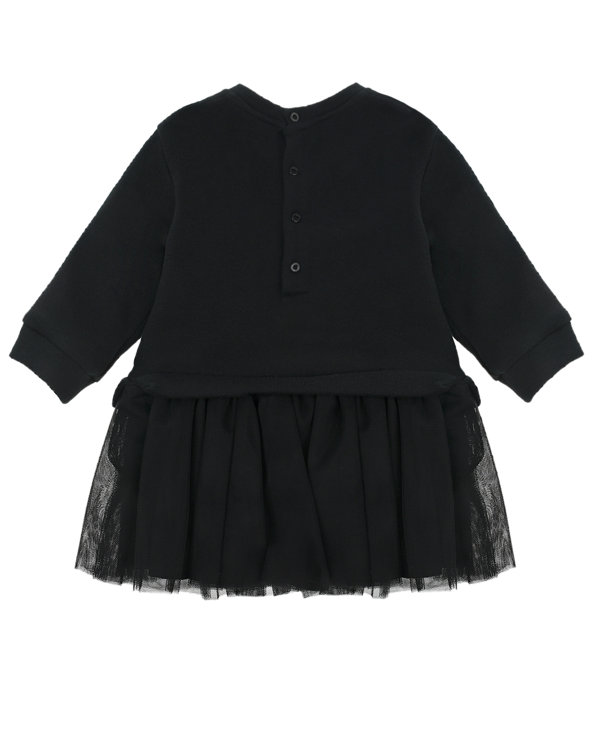 Платье с имитацией юбки и свитшота Balmain детское, размер 68, цвет черный - фото 2