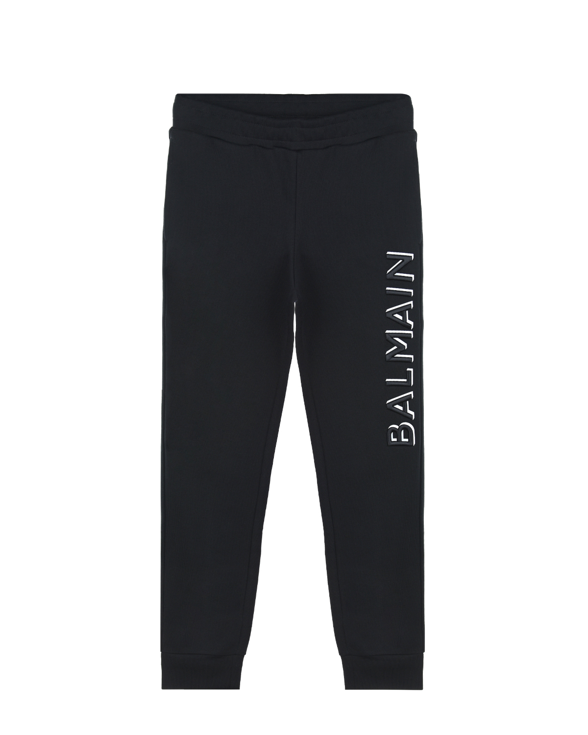Черные спортивные брюки с вышитым логотипом Balmain детские, размер 152, цвет черный - фото 1