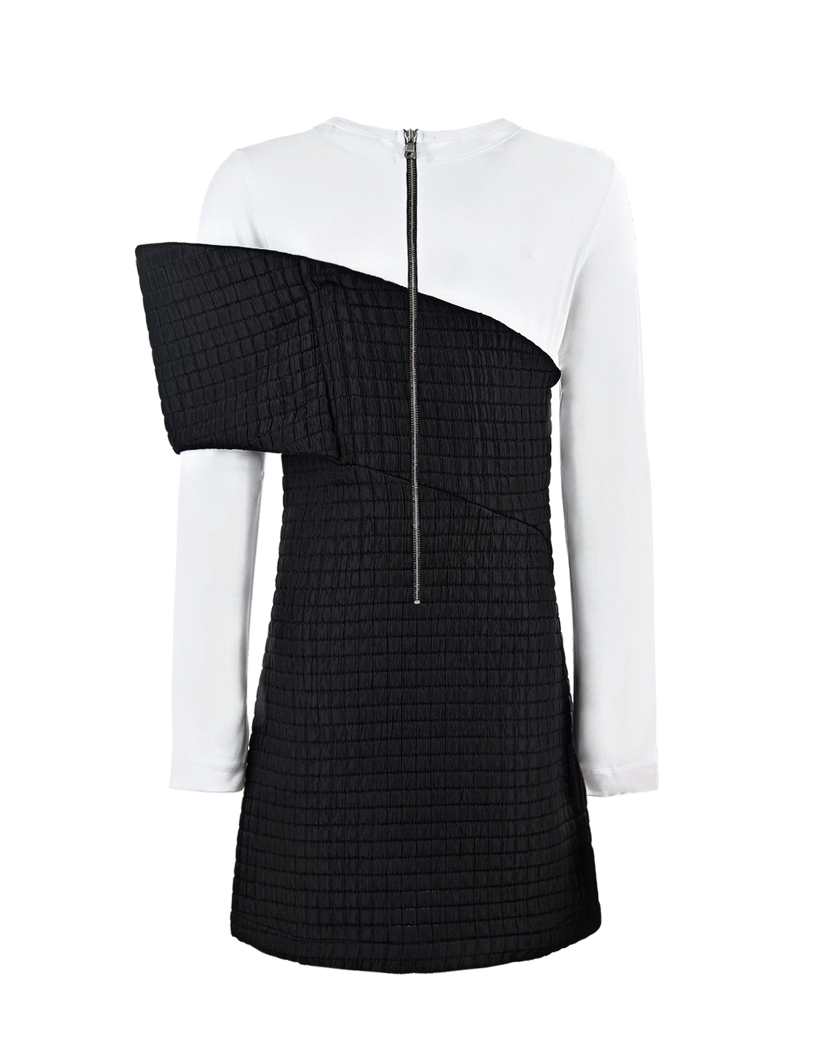 Черно-белое комбинированное платье Balmain детское, размер 152, цвет мультиколор - фото 2
