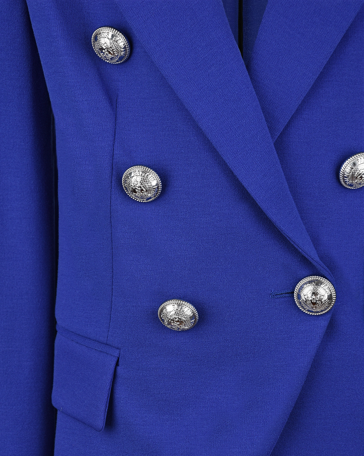 Синий приталенный пиджак на пуговицах Balmain детский, размер 152 - фото 3