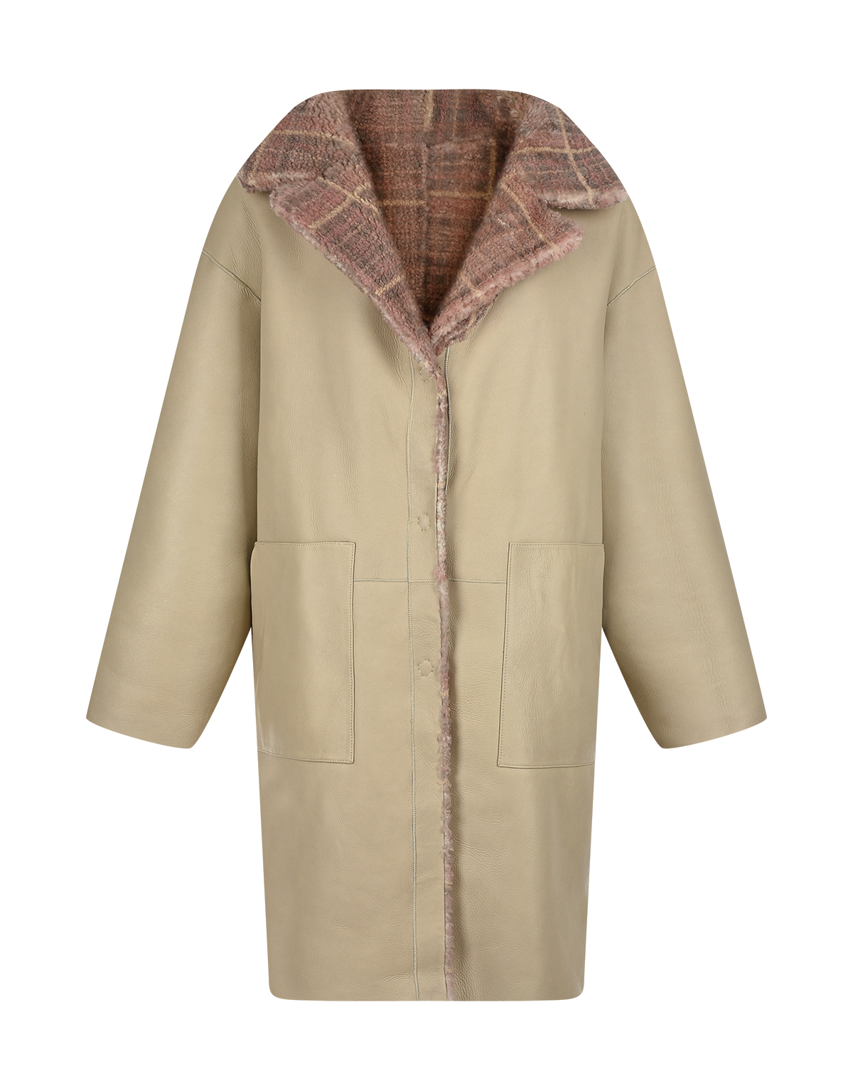 Двухстороннее пальто в клетку Benedetta Novi, размер 44, цвет серый - фото 6