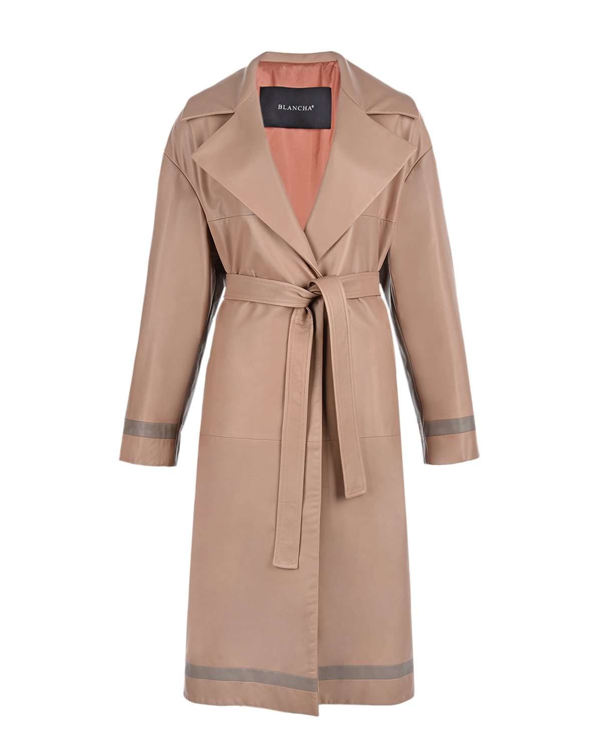 Кожаное пальто oversize Blancha, размер 40, цвет нет цвета - фото 1