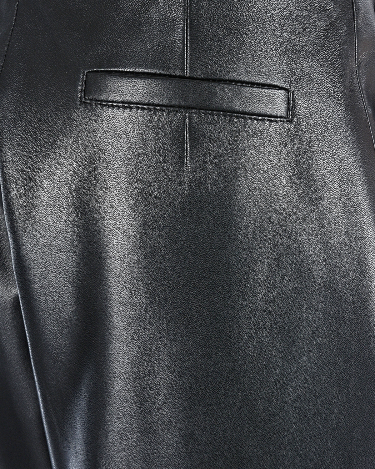 Черные укороченные брюки из кожи Blancha, размер 44, цвет нет цвета - фото 6