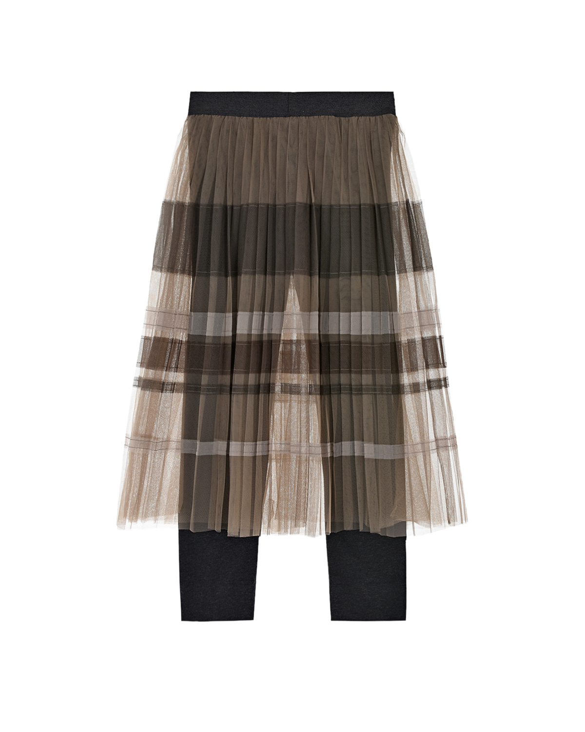 Коричневая юбка с леггинсами Brunello Cucinelli детская, размер 152, цвет мультиколор - фото 2