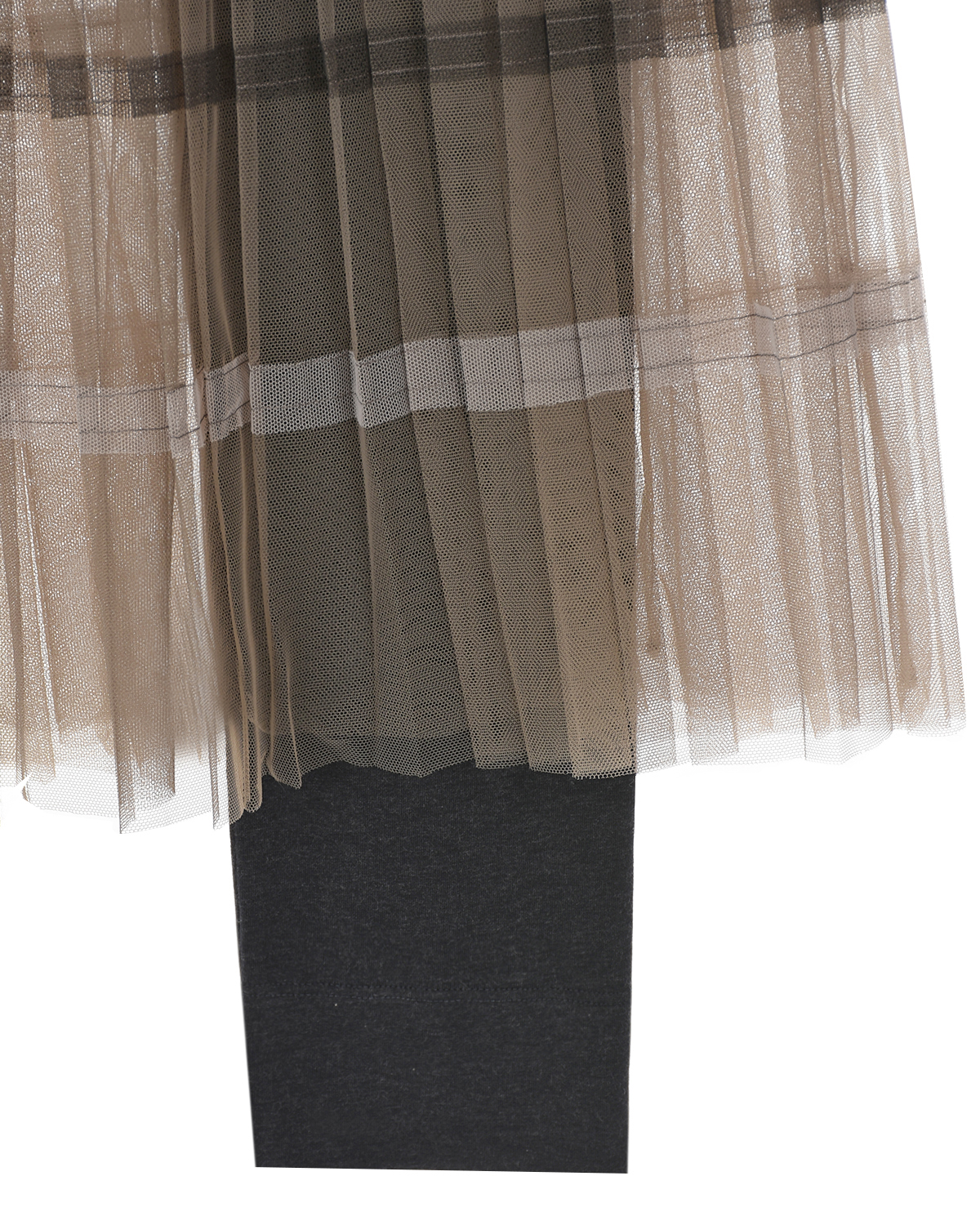 Коричневая юбка с леггинсами Brunello Cucinelli детская, размер 152, цвет мультиколор - фото 3