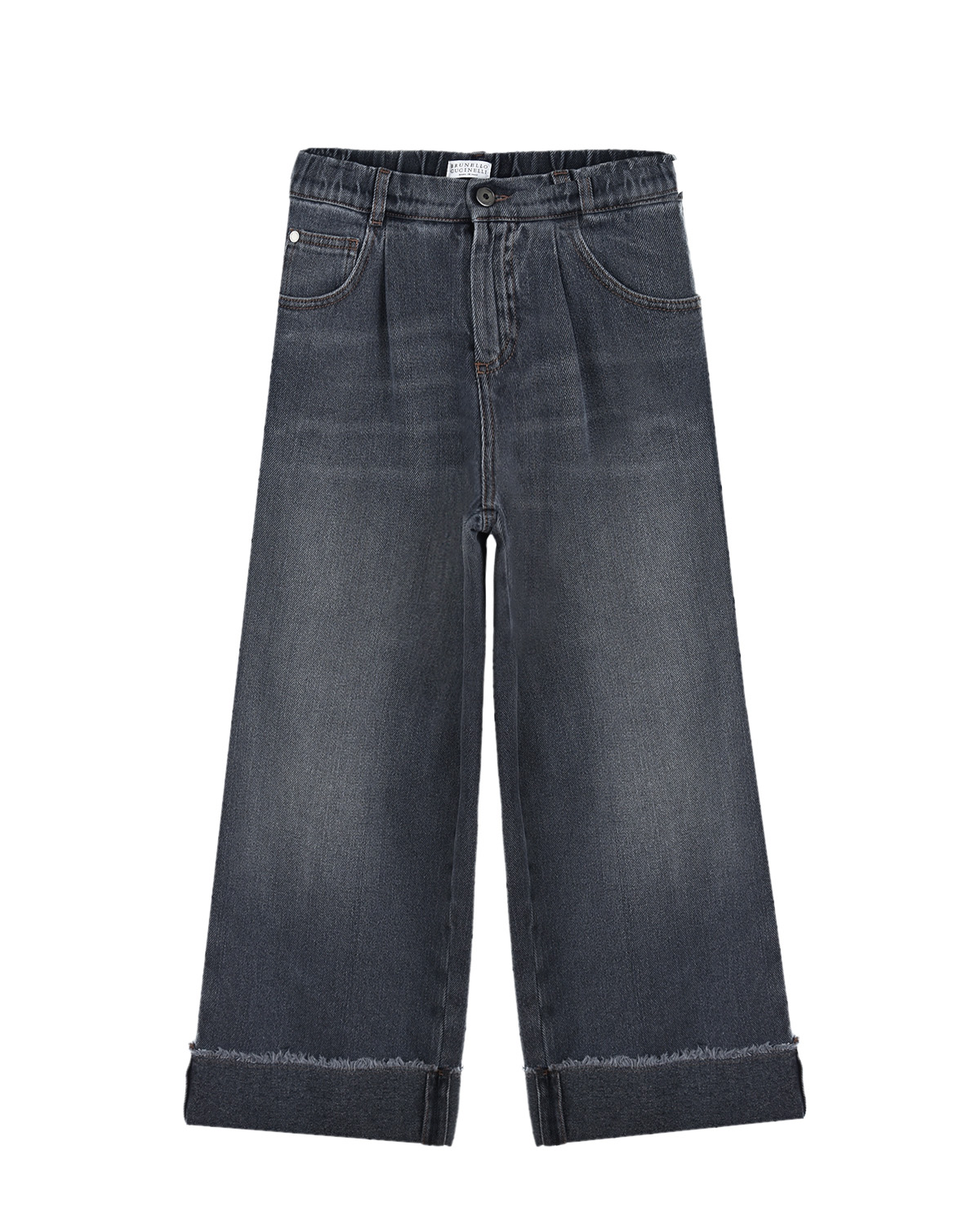 Широкие джинсы с потертостями Brunello Cucinelli детские