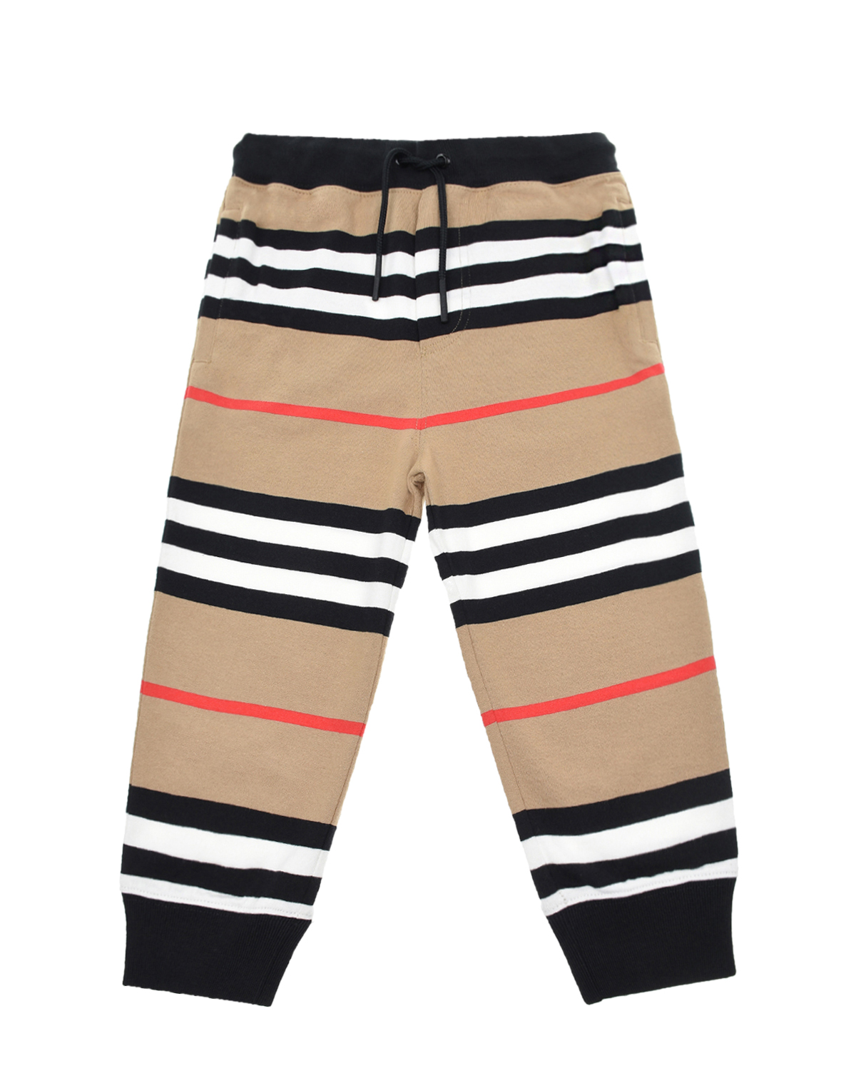 Спортивные брюки в полоску Burberry детские, размер 104, цвет бежевый - фото 1