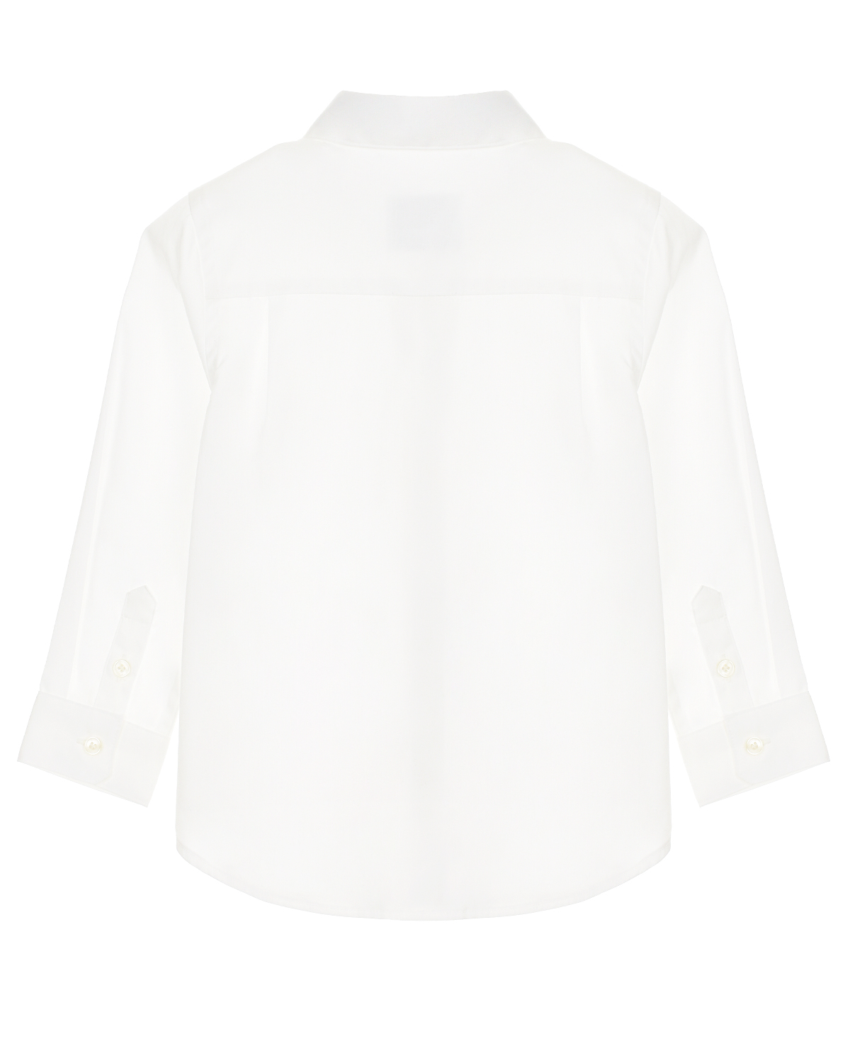 Белая рубашка с отделкой в полоску Burberry детская, размер 80, цвет белый - фото 2