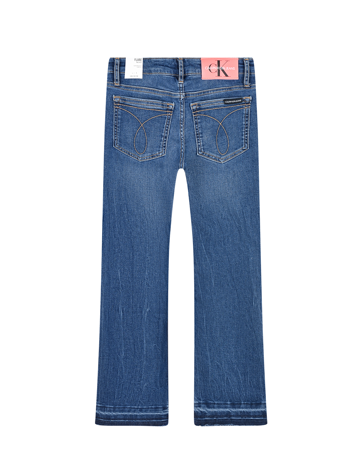 Синие джинсы клеш Calvin Klein детские, размер 140, цвет нет цвета - фото 2