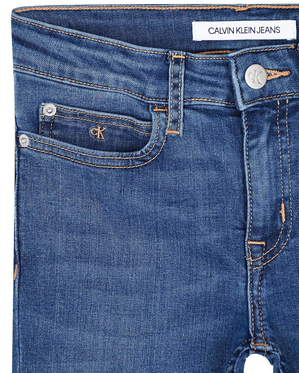Синие джинсы клеш Calvin Klein детские, размер 140, цвет нет цвета - фото 3