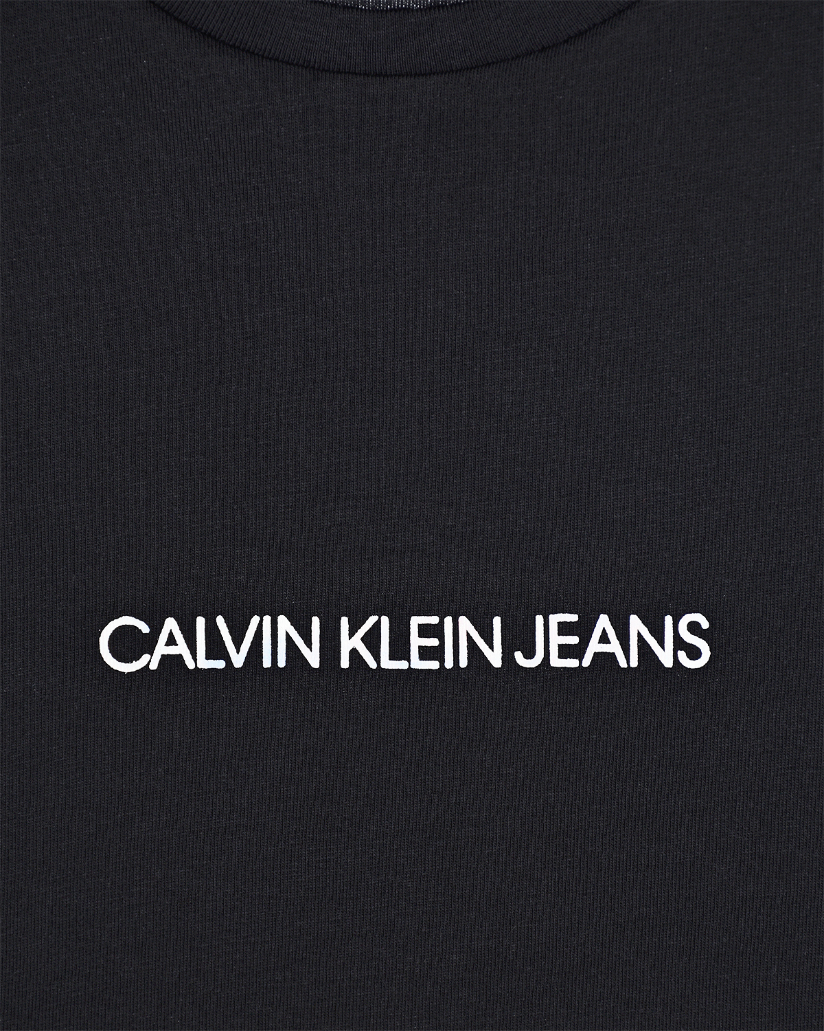 Черная футболка с белым логотипом Calvin Klein детская, размер 152, цвет черный - фото 3