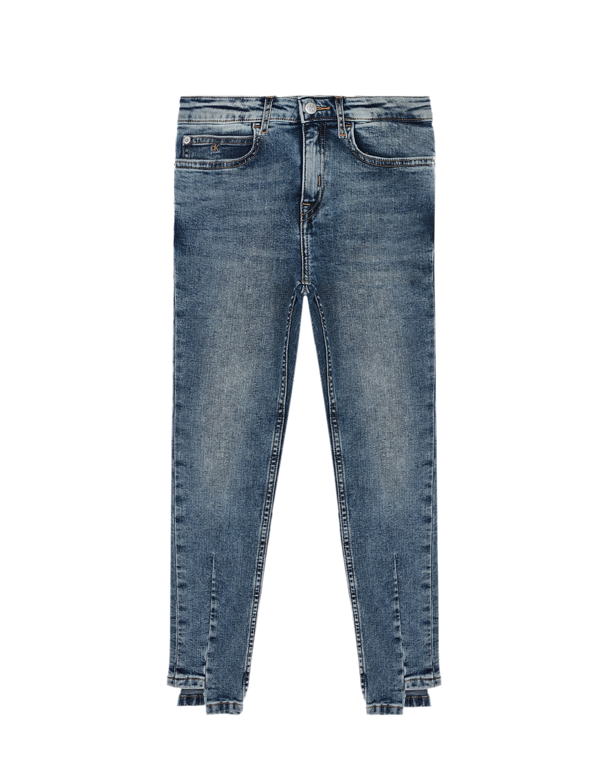 Синие джинсы с асимметричным низом Calvin Klein детские