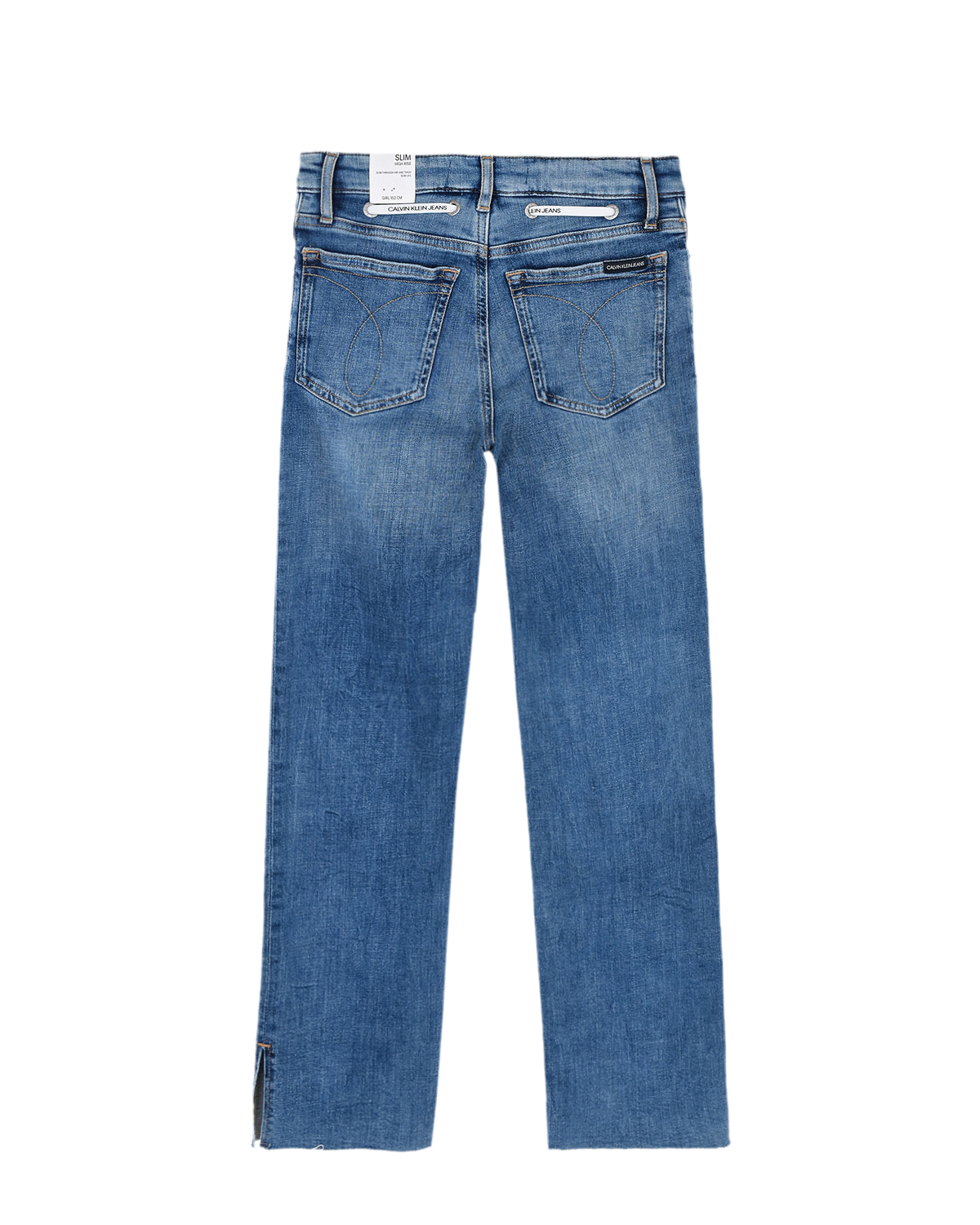 Голубые джинсы с белым шнурком Calvin Klein детские, размер 176, цвет голубой - фото 2