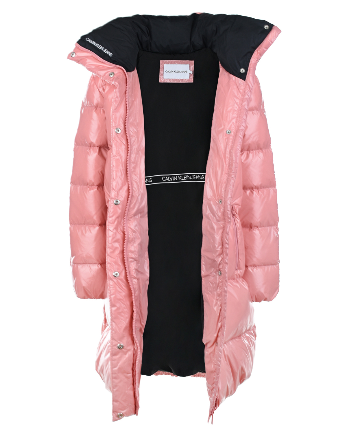 Розовое пальто-пуховик Calvin Klein детское, размер 176, цвет розовый - фото 2