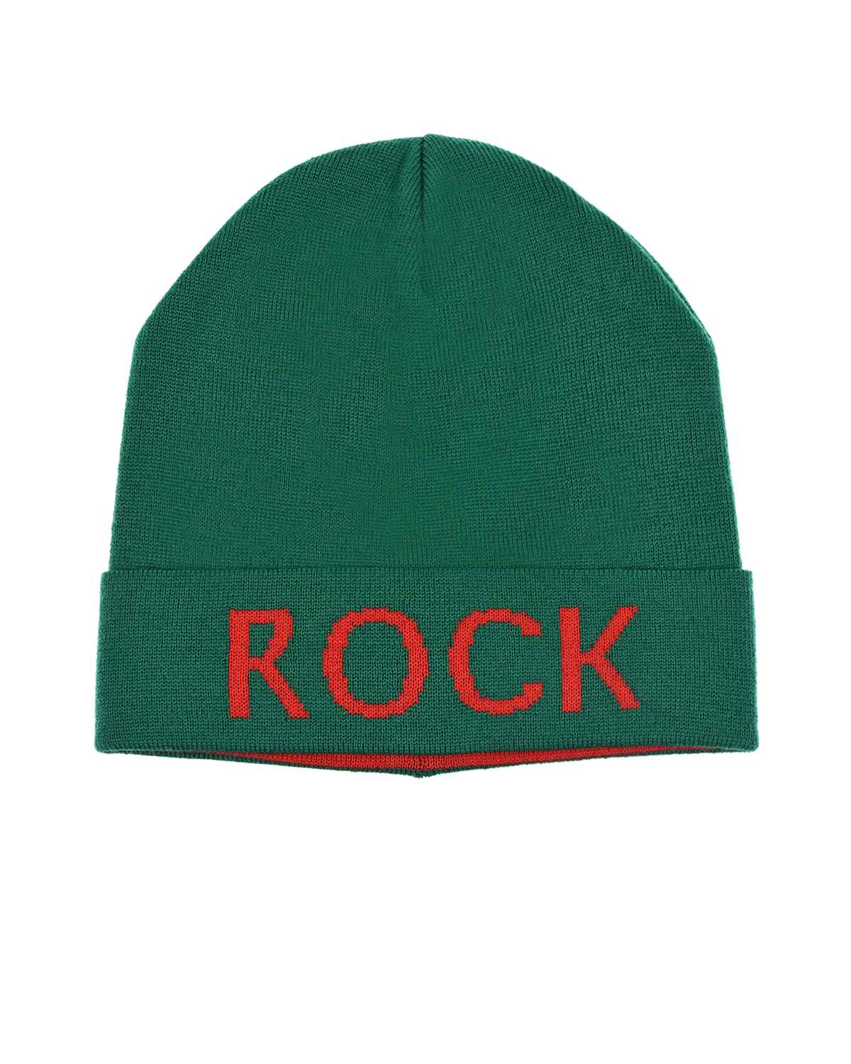 Зеленая шапка с надписью "Rock" Catya детская, размер 55, цвет зеленый - фото 1