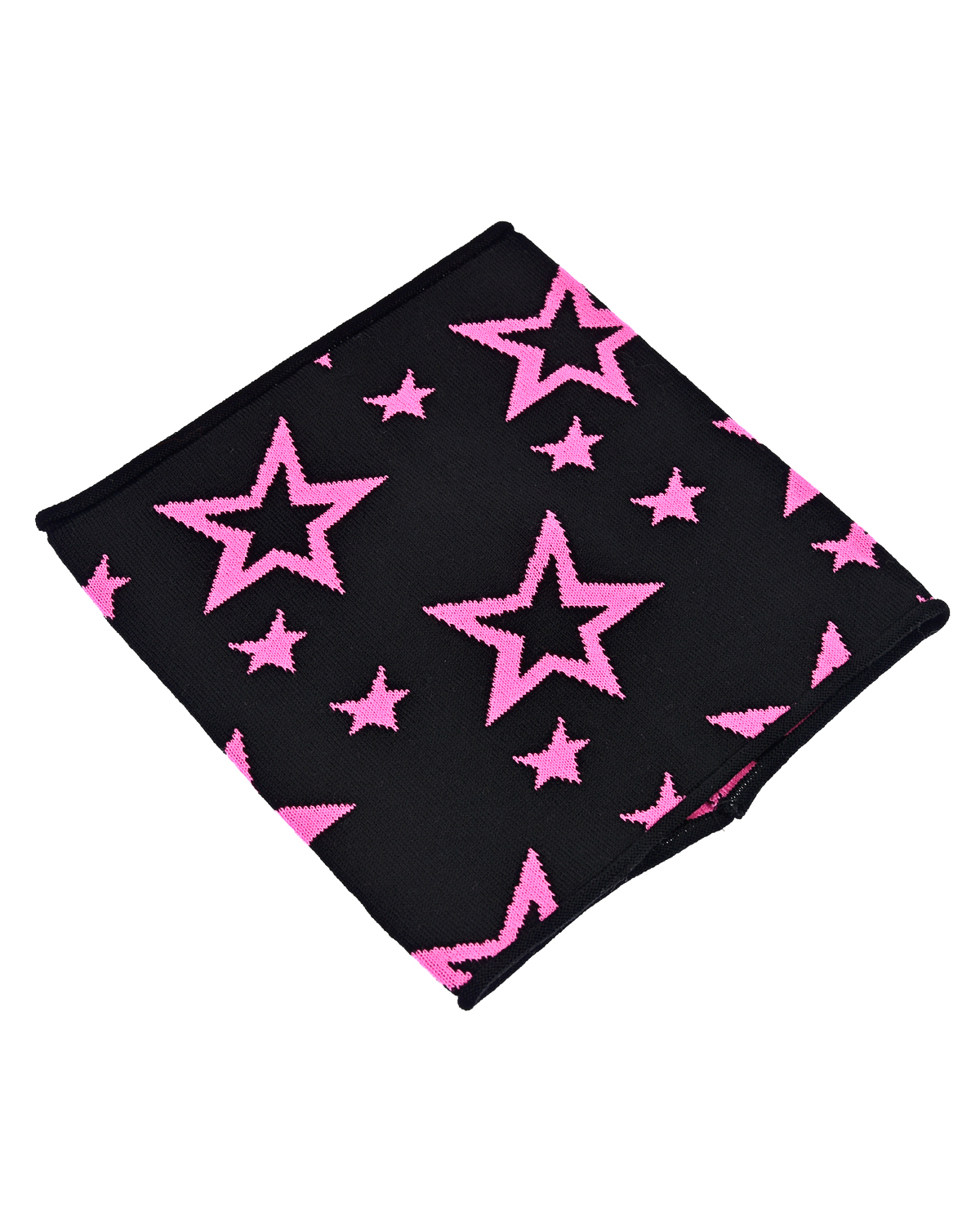 Черный шарф-ворот с розовыми звездами Catya детский, размер unica - фото 1