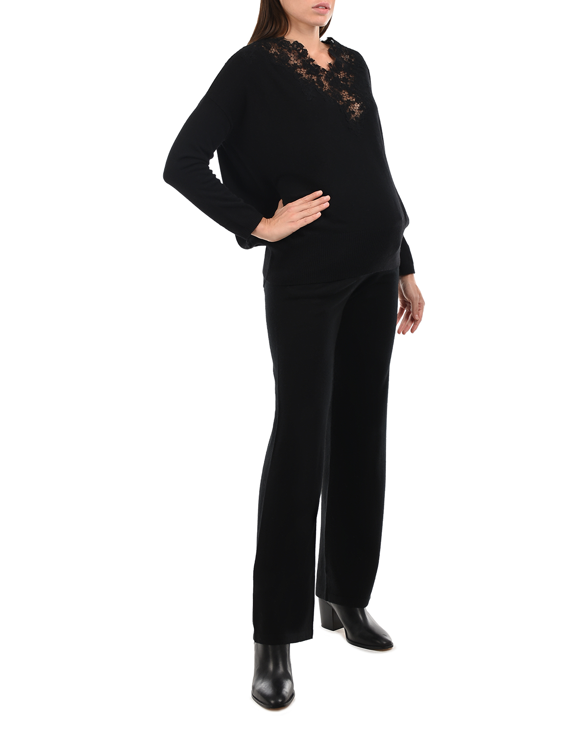 Черные брюки с поясом на кулиске Chinti&Parker, размер 38, цвет черный - фото 4