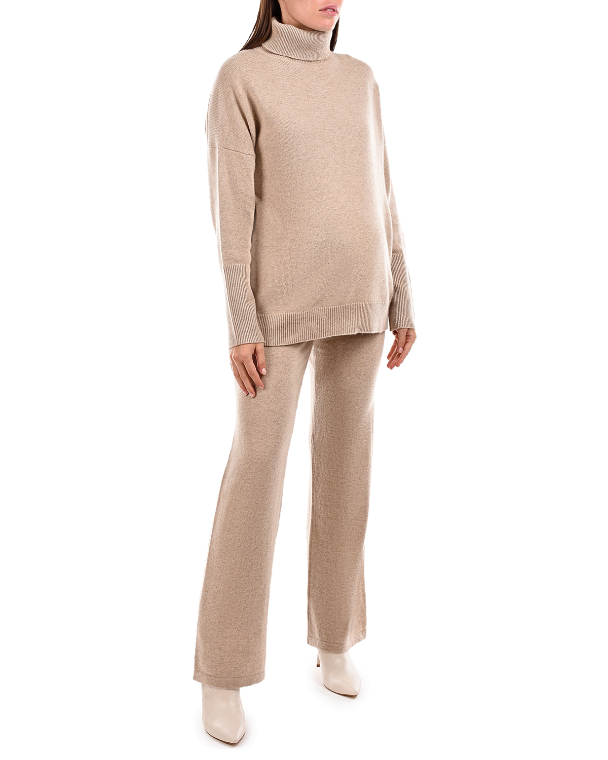 Бежевые брюки с поясом на кулиске Chinti&Parker, размер 38, цвет бежевый - фото 5