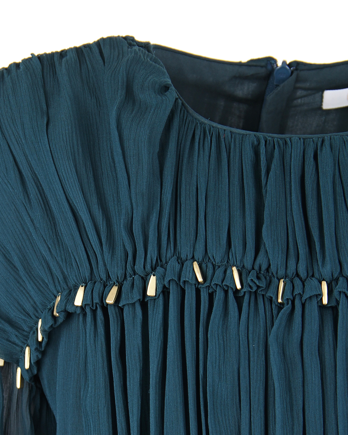 Шифоновое платье с декором Chloe детское, размер 140, цвет синий - фото 3