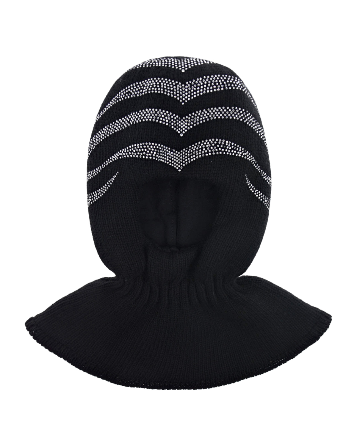 Черная шапка-шлем со стразами Chobi детская, размер 52/54, цвет черный - фото 2