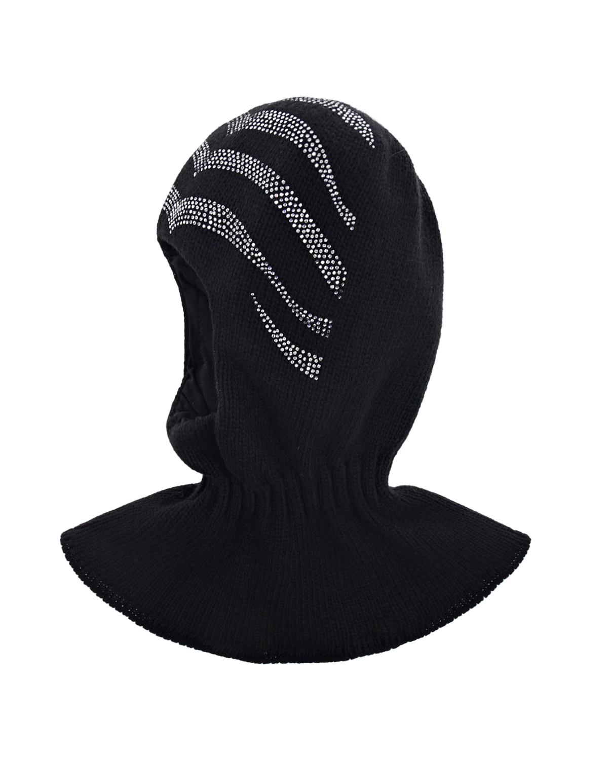 Черная шапка-шлем со стразами Chobi детская, размер 52/54, цвет черный - фото 3