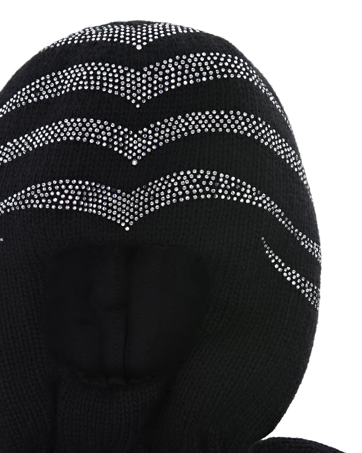 Черная шапка-шлем со стразами Chobi детская, размер 52/54, цвет черный - фото 5